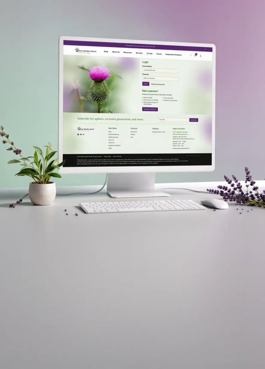 Walsh Natural Health: e-commerce storefront